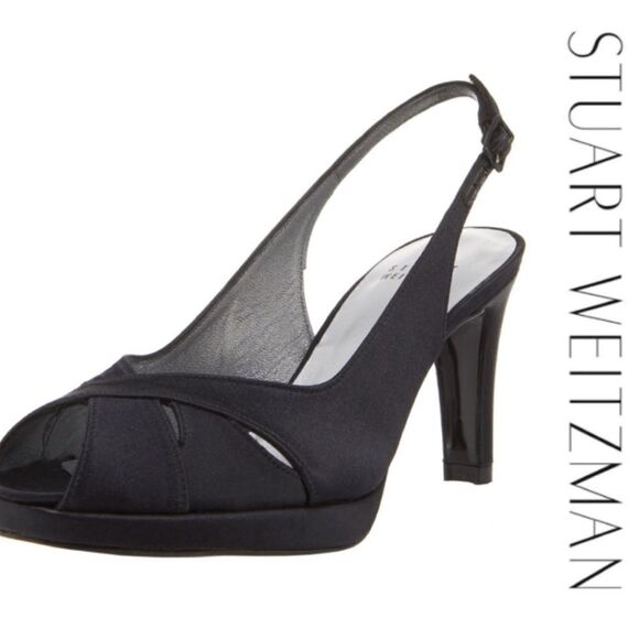 Stuart Weitzman peep Toe Sling-Back Heels - Picture 1 of 11